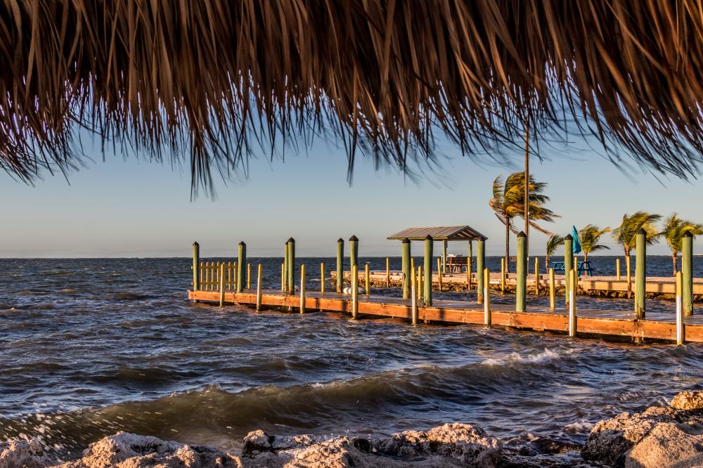 Peaceful Florida Keys Resort Dock at Sunset