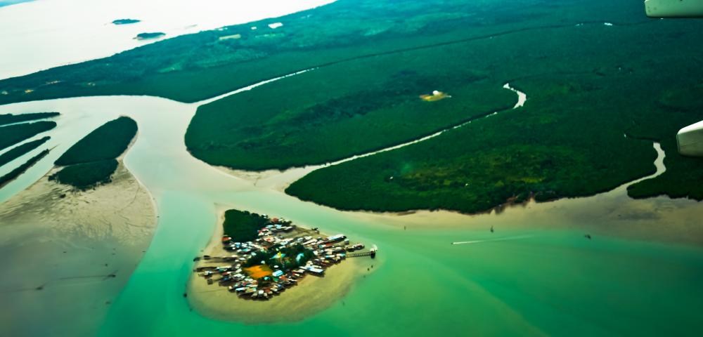 Aerial view of serene Lower Florida Keys landscape