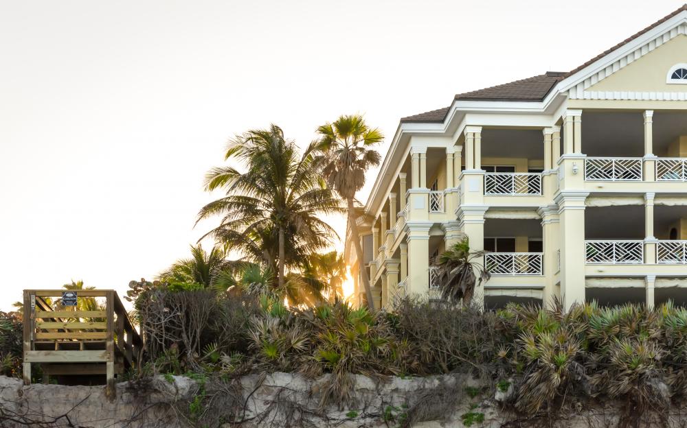 Luxury Beachside Condominiums at Sunset in Florida