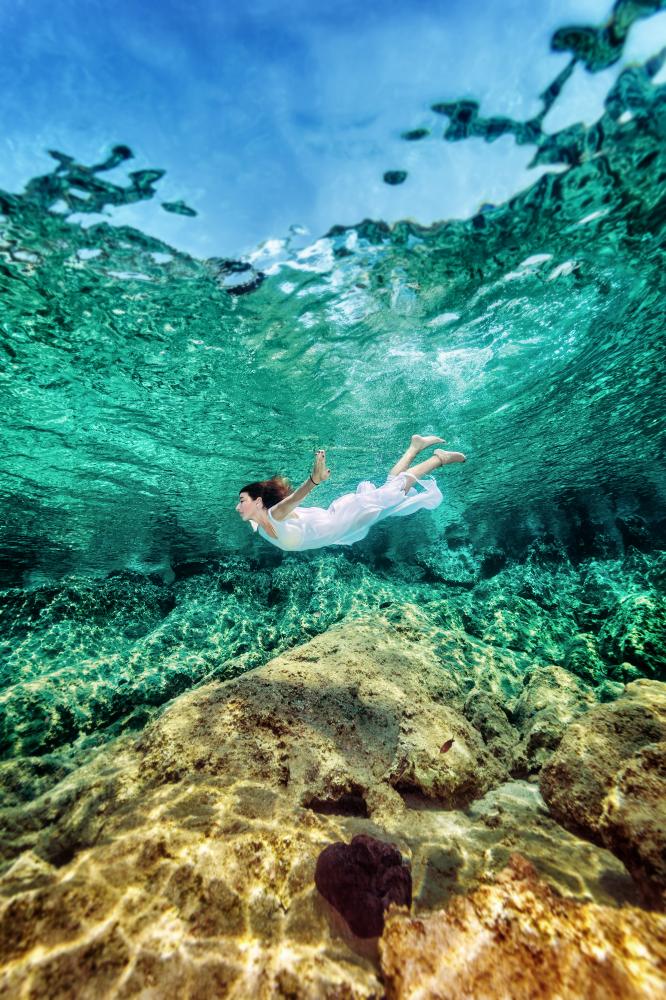 Solo traveler enjoying snorkeling adventure in the Florida Keys